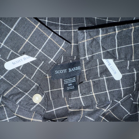 Scott Barber Men’s XXL Windowpane Check Shirt Cotton Cashmere Blend - Picture 7 of 9